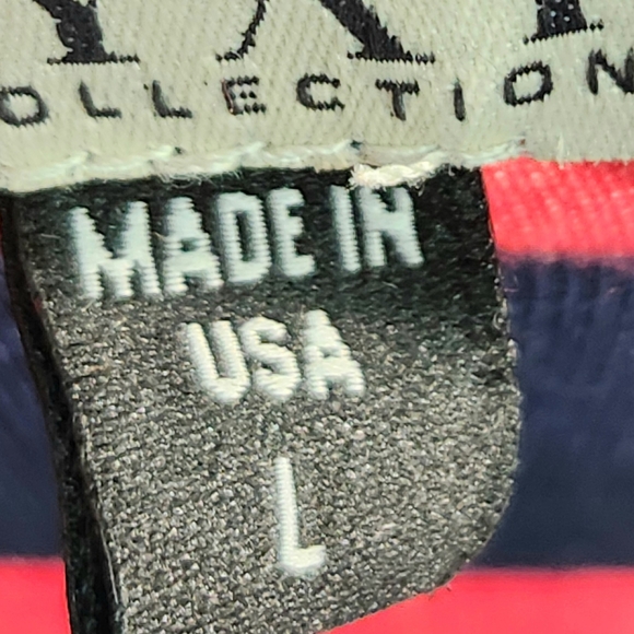 Wyatt Collection Red & Navy Striped Long Sleeve Top Size Large - Picture 6 of 9